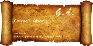 Gansel Abony névjegykártya